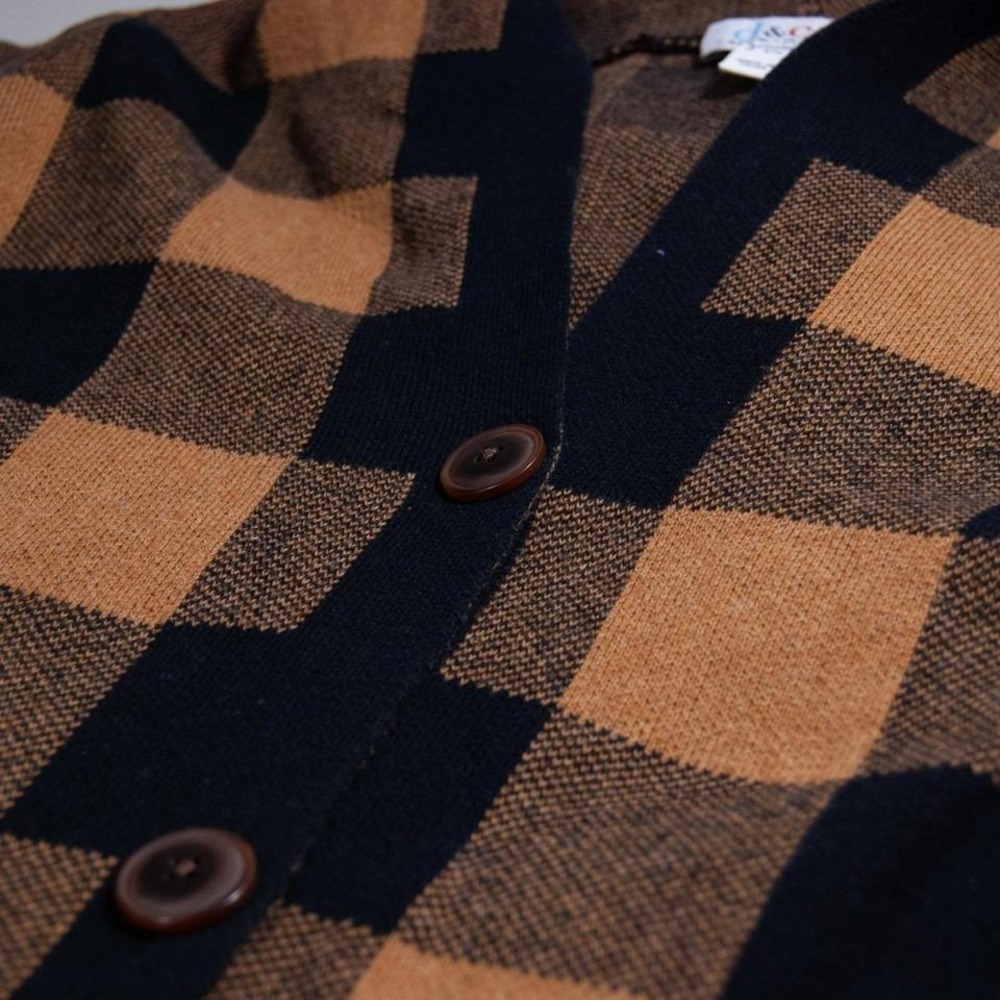 Denim & Co Women's 1X Button Front Hooded Duster Cardigan Buffalo Plaid - Picture 5 of 7